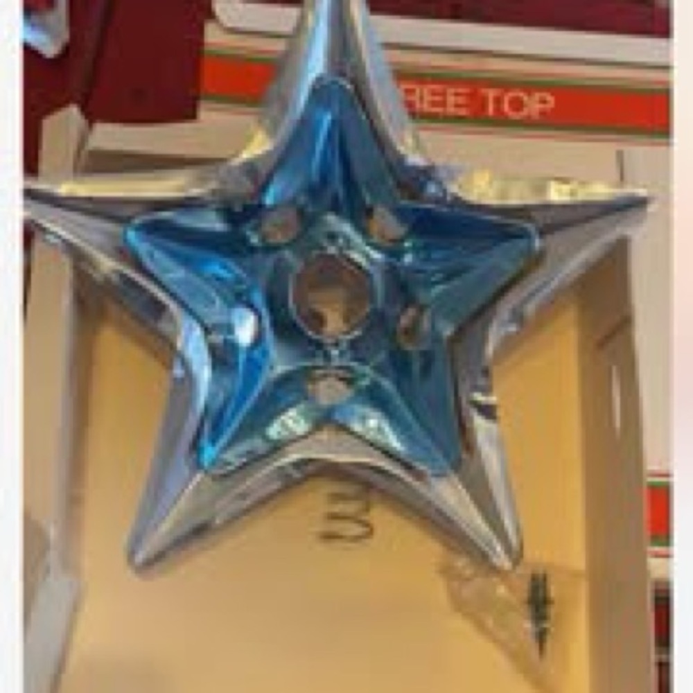 Vintage aluminium Blue and Silver Star Tree Topper